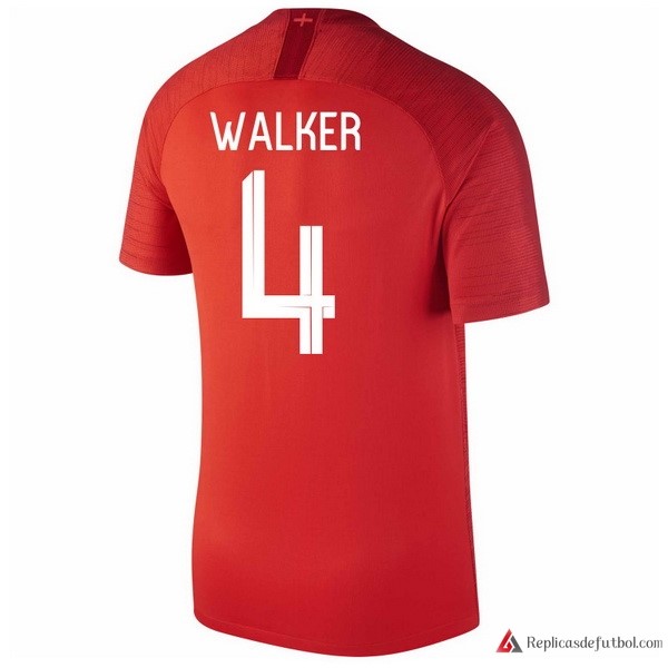 Camiseta Seleccion Inglaterra Segunda equipación Walker 2018 Rojo